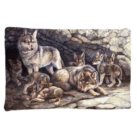 Carolines Treasures Carolines Treasures BDBA0157PILLOWCASE Wolf Wolves by the Den Fabric Standard Pillowcase BDBA0157PILLOWCASE